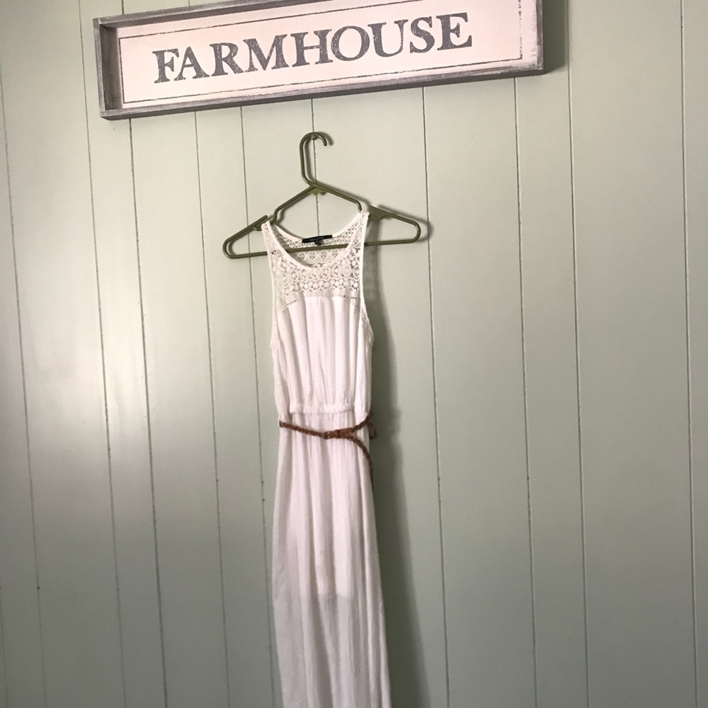Floor length white dress